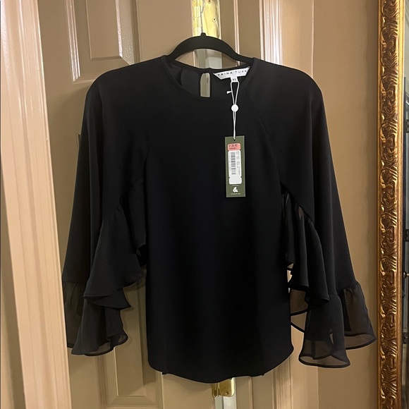 Trina Turk Tops - Trina Turk NWT Black Flutter Sleeve Top